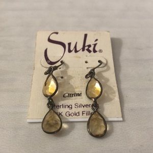 Suki Citrine Dangle Gem Earrings